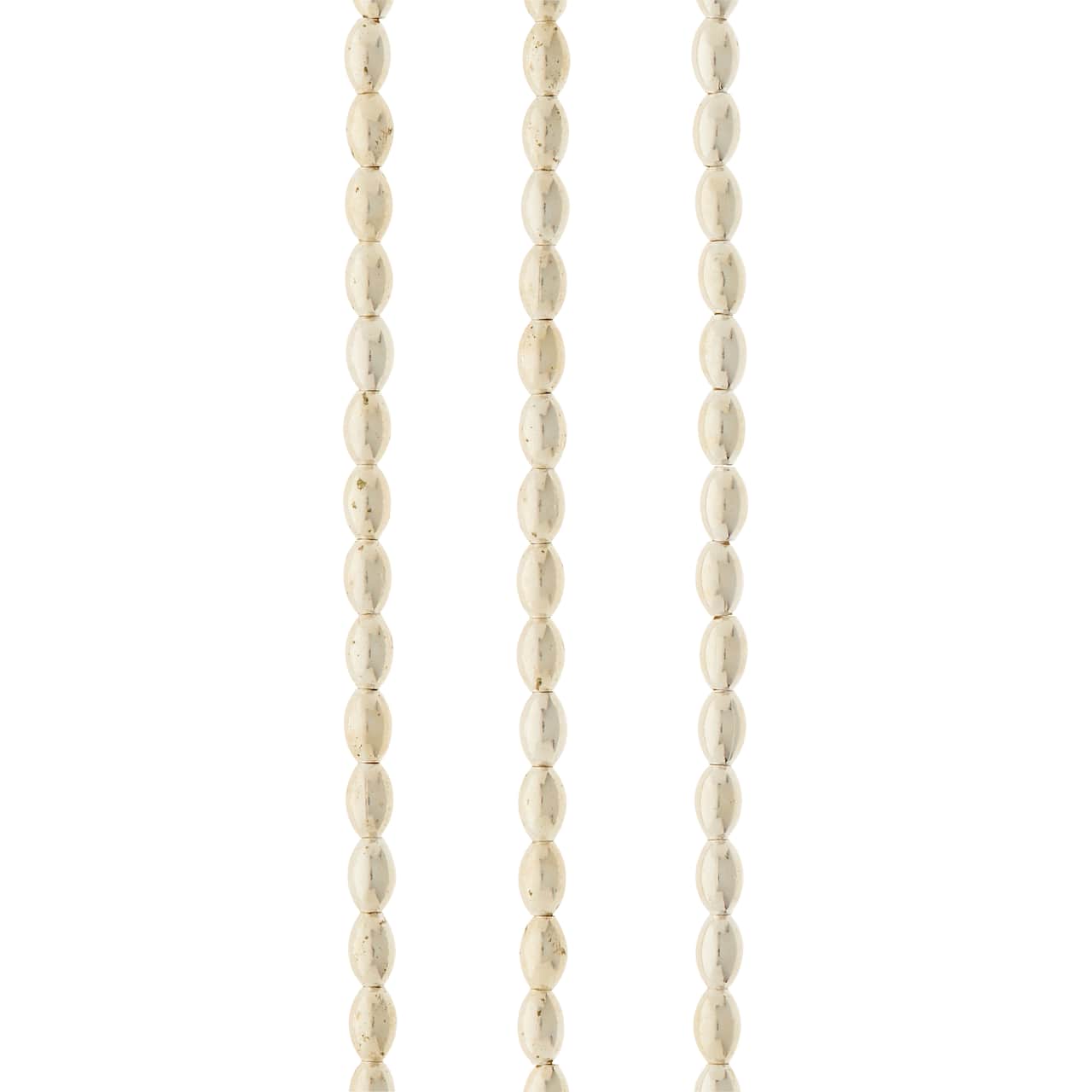 12 Pack: Silver Metal Small Oval Beads, 6mm by Bead Landing™